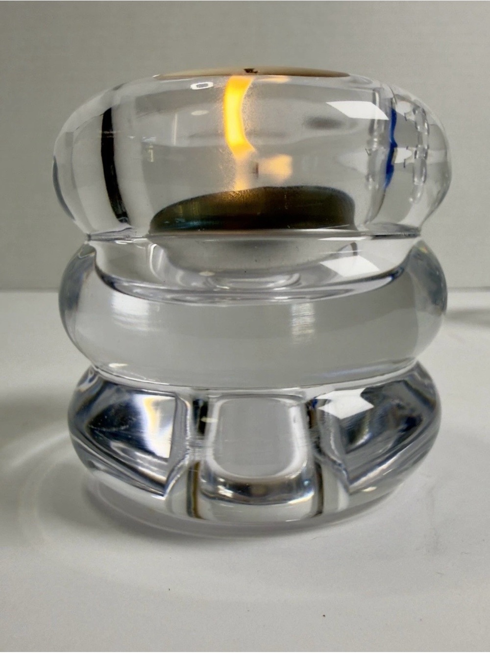 Clear Glass Stacked Votive Candle /Tea light Holder - Unbranded
